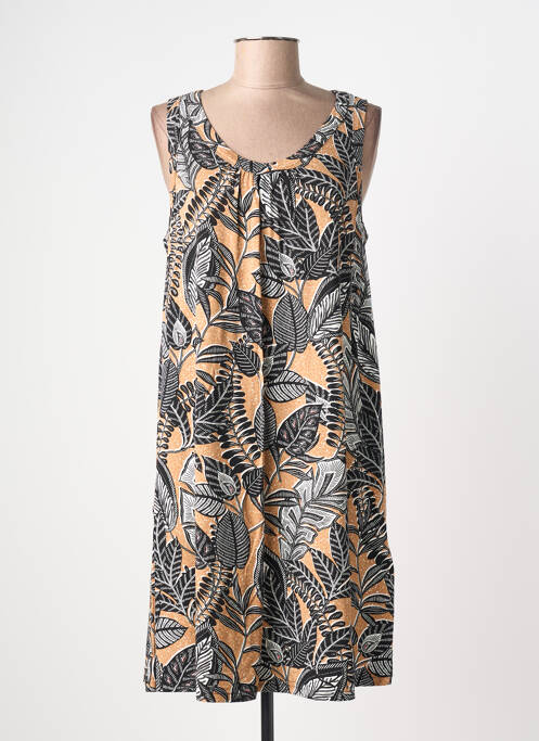Robe mi-longue coupe fluide sans manche noir CISO femme