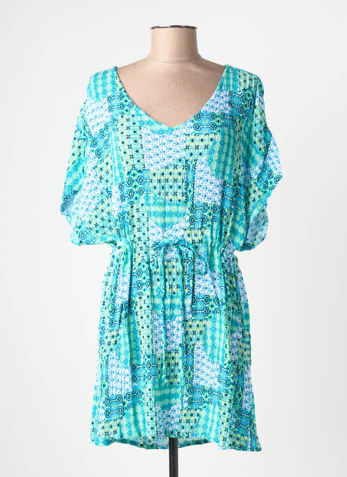 Robe courte manches courtes manches courtes bleu L'ATELIER D'ANNA femme