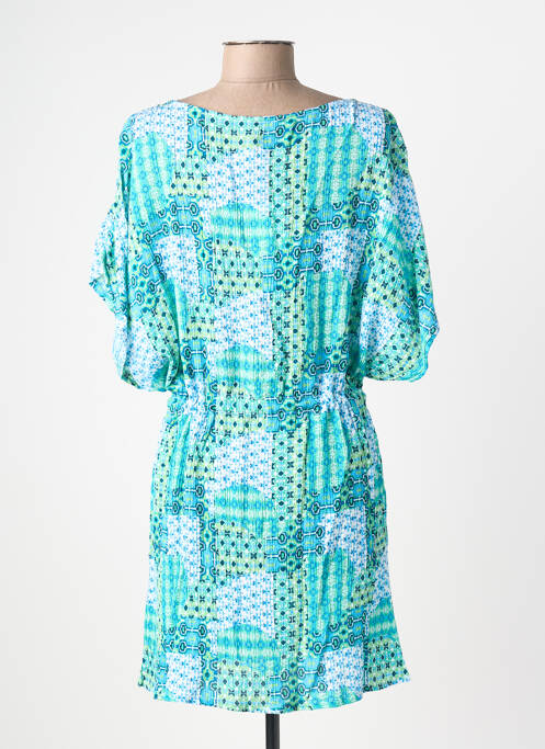 Robe courte manches courtes manches courtes bleu L'ATELIER D'ANNA femme