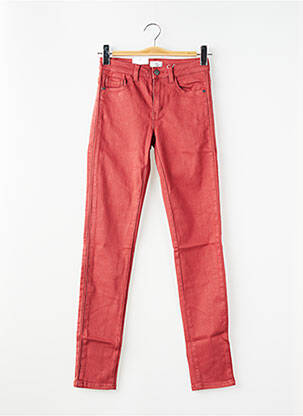 Jeans coupe slim tissage brut taille normale rouge C'EST BEAU LA VIE femme