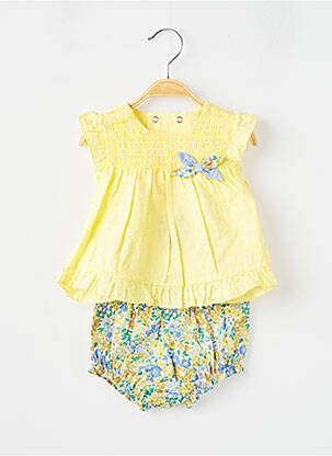 Ensemble short tissage popeline jaune MAYORAL fille