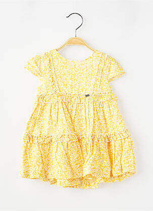 Robe mi-longue manches courtes manches courtes jaune MAYORAL fille