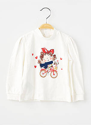 T-shirt stretch manches longues blanc MAYORAL fille