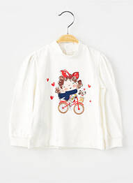 T-shirt stretch manches longues blanc MAYORAL fille