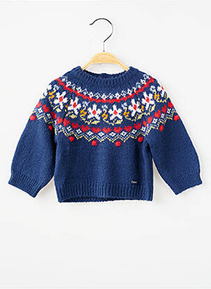 Pull resserrée sur le bas manches longues bleu MAYORAL fille