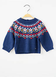 Pull resserrée sur le bas manches longues bleu MAYORAL fille