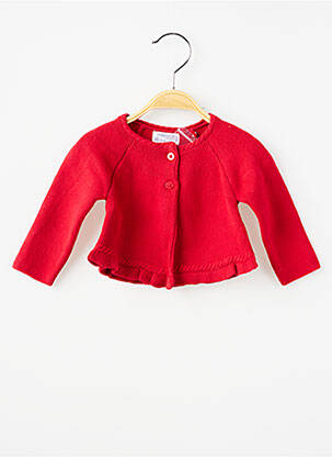 Gilet manches longues col rond rouge MAYORAL fille