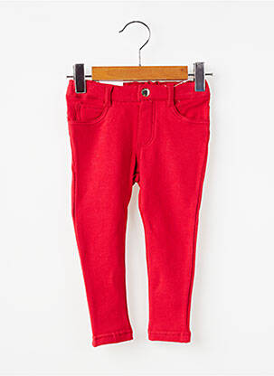 Pantalon slim tissage popeline rouge MAYORAL fille