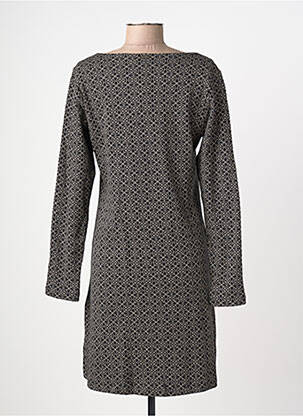 Robe mi-longue imprimé fantaisie manches longues noir AGATHE & LOUISE femme
