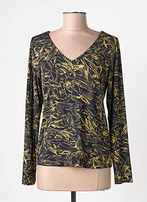 Top tissage jersey manches longues noir AGATHE & LOUISE femme