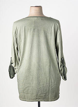 Top tissage jersey manches longues vert MINA ROSA femme