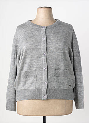Gilet manches longues col rond gris AGATHE & LOUISE femme