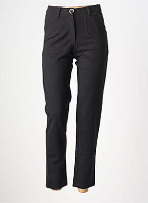 Pantalon slim tissage popeline taille normale noir AGATHE & LOUISE femme