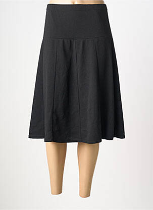 Jupe mi-longue doublure textile noir ATLANTA femme