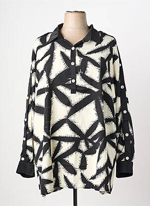 Blouse imprimé fantaisie manches longues noir 2W PARIS femme