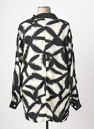 Blouse imprimé fantaisie manches longues noir 2W PARIS femme