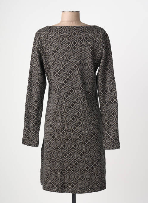 Robe mi-longue imprimé fantaisie manches longues noir AGATHE & LOUISE femme