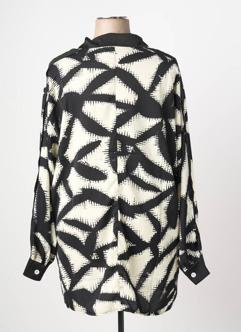 Blouse imprimé fantaisie manches longues noir 2W PARIS femme