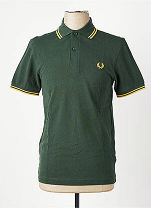 Polo stretch manches courtes vert FRED PERRY homme