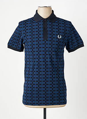 T-shirt broderie manches longues bleu FRED PERRY homme
