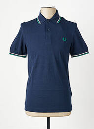 Polo stretch manches courtes bleu FRED PERRY homme