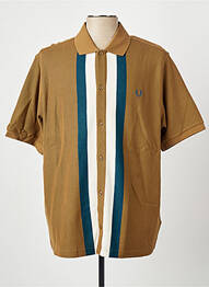 Polo stretch manches courtes marron FRED PERRY homme