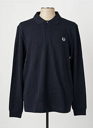 Polo manches longues manches longues bleu FRED PERRY homme