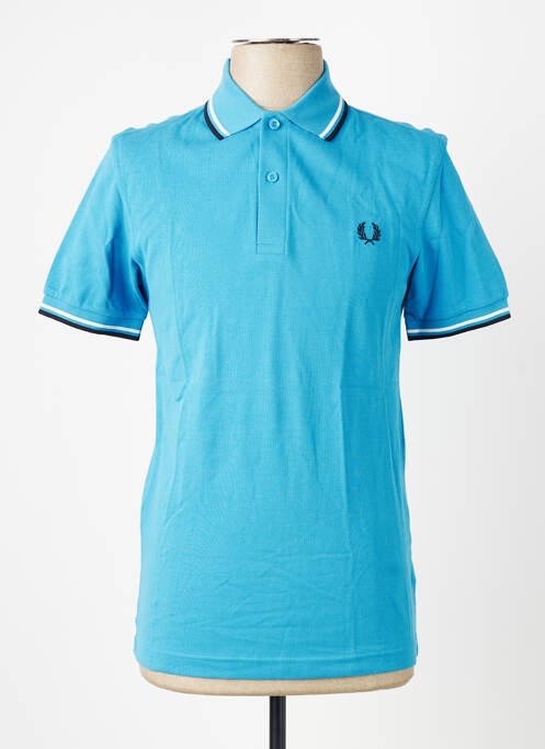 Polo stretch manches courtes bleu FRED PERRY homme