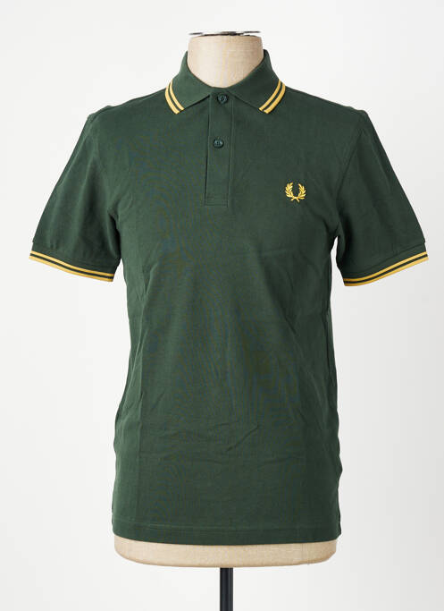 Polo stretch manches courtes vert FRED PERRY homme