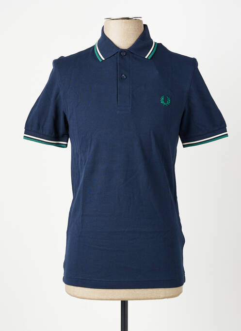 Polo stretch manches courtes bleu FRED PERRY homme
