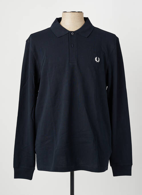 Polo manches longues manches longues bleu FRED PERRY homme