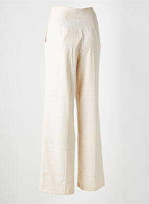 Pantalon large fermeture zippée sous rabat avec crochet taille normale beige KOCCA femme