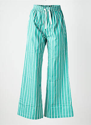 Pantalon large tissage popeline taille normale vert SUNCOO femme