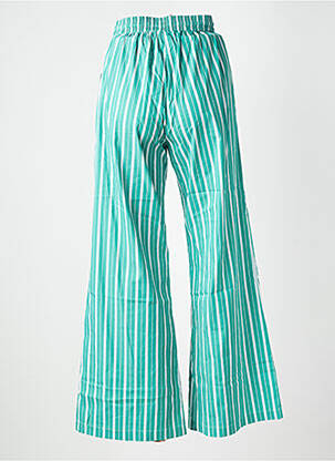 Pantalon large tissage popeline taille normale vert SUNCOO femme