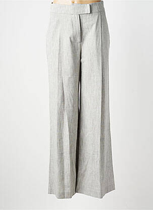 Pantalon large fermeture zippée sous rabat avec crochet taille normale gris KOCCA femme