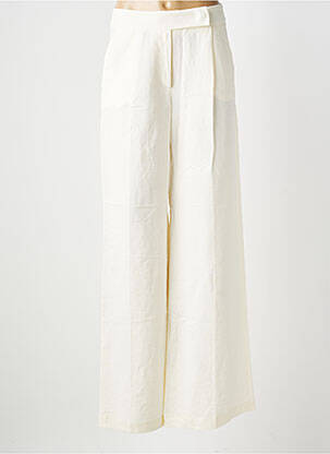 Pantalon large fermeture zippée sous rabat avec crochet taille normale beige KOCCA femme
