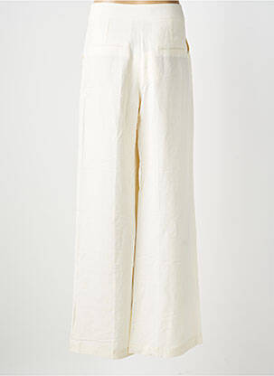 Pantalon large fermeture zippée sous rabat avec crochet taille normale beige KOCCA femme