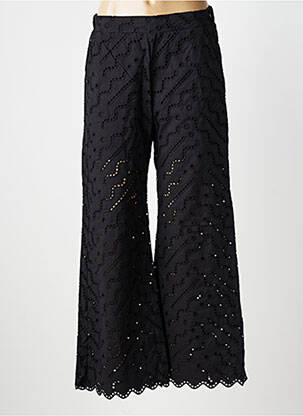 Pantalon large fermeture zip latéral noir SUNCOO femme