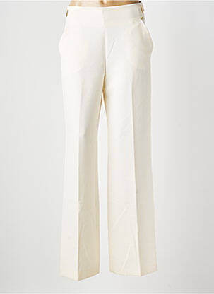 Pantalon droit tissage crêpe taille haute beige KOCCA femme