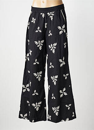 Pantalon large tissage popeline taille normale noir KOCCA femme