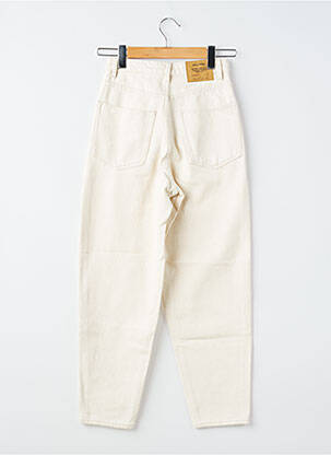 Pantalon droit fermeture zippée sous rabat boutonné taille normale beige AMERICAN VINTAGE femme