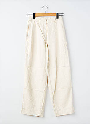 Pantalon large fermeture zippée sous rabat boutonné taille normale beige AMERICAN VINTAGE femme