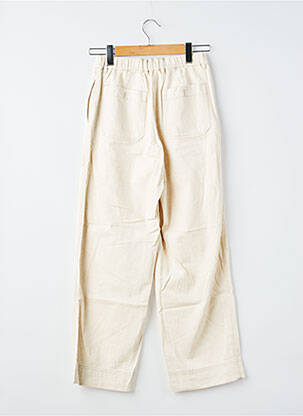 Pantalon large fermeture zippée sous rabat boutonné taille normale beige AMERICAN VINTAGE femme