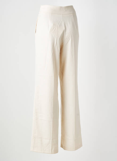 Pantalon large fermeture zippée sous rabat avec crochet taille normale beige KOCCA femme