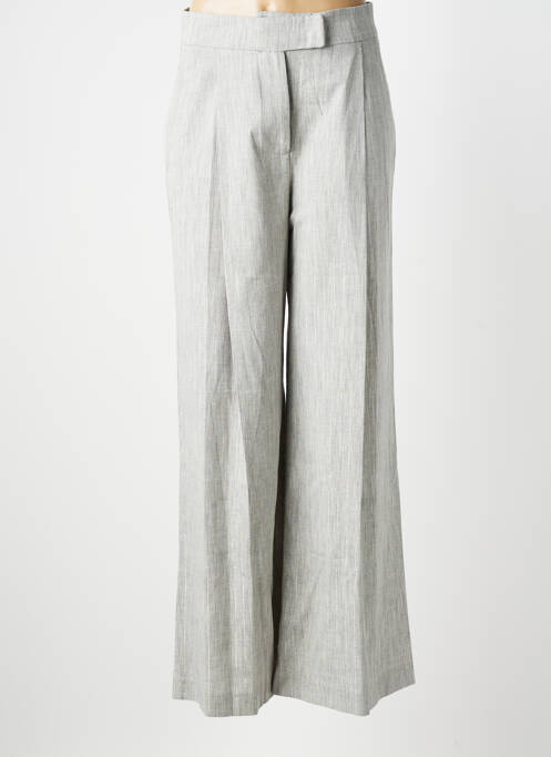 Pantalon large fermeture zippée sous rabat avec crochet taille normale gris KOCCA femme