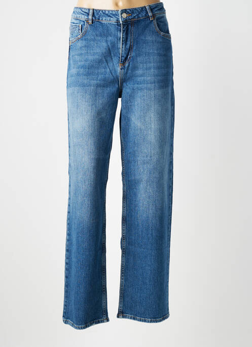Jeans coupe droite stretch taille normale bleu REIKO femme
