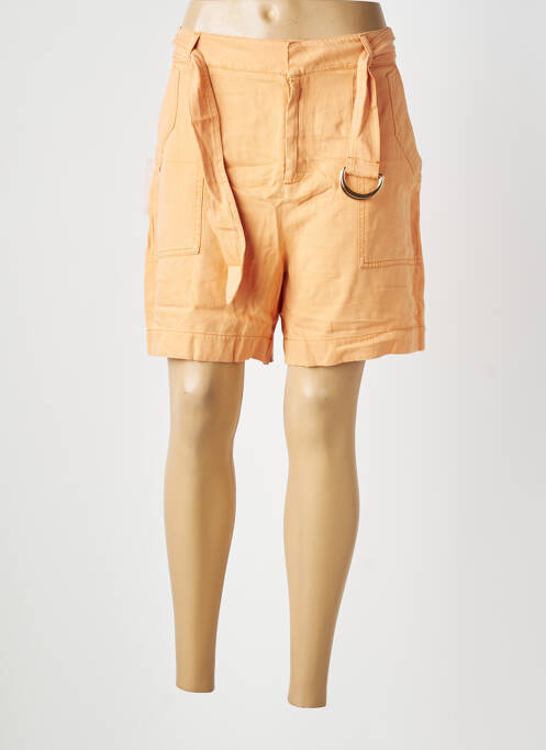 Bermuda tissage popeline taille normale orange REIKO femme