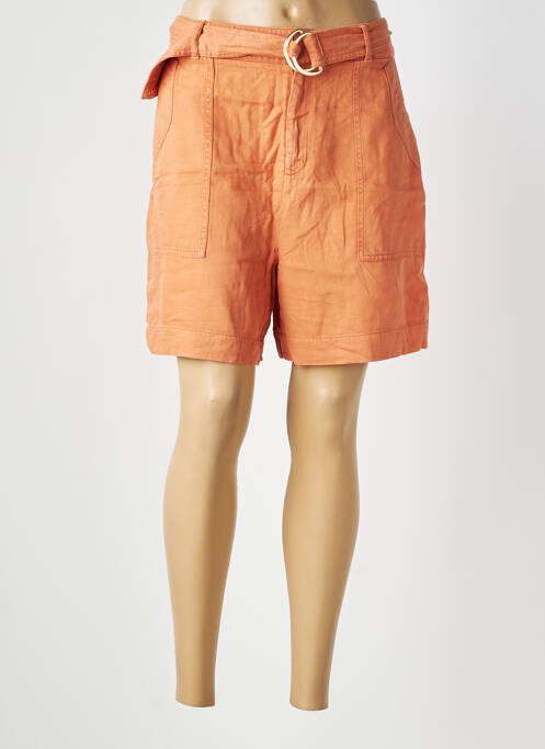 Bermuda tissage popeline taille normale orange fonce REIKO femme