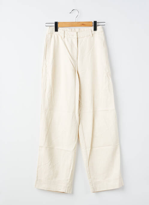 Pantalon large fermeture zippée sous rabat boutonné taille normale beige AMERICAN VINTAGE femme
