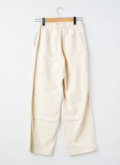 Pantalon large fermeture zippée sous rabat boutonné taille normale beige AMERICAN VINTAGE femme